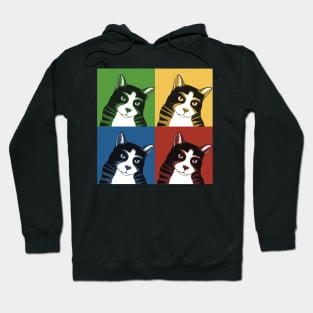 Portrait of cat in pop art style Hoodie